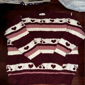 Burgundy Patterned Sweater